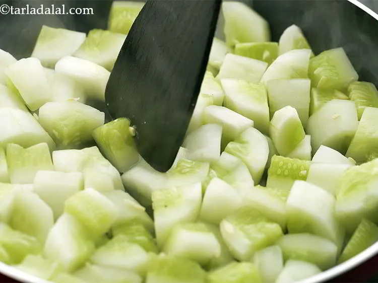 Step 9 – Cook the cucumbers till they are soft, it would take approx. 4-5 minutes.