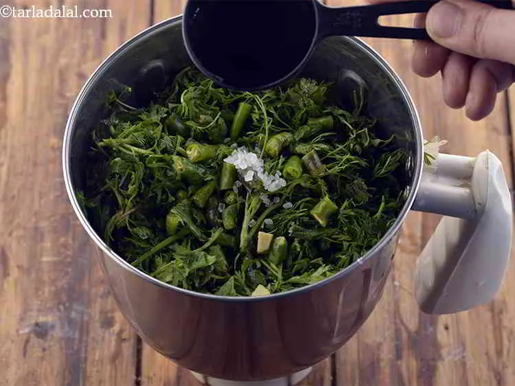 Step 15 – Add approximately 1/4 cup water so that it is easily blended.