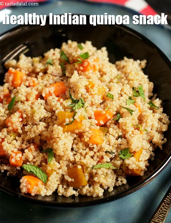 Step 24 – Serve <strong>minty&nbsp;quinoa | vegetable quinoa for IBS | healthy Indian&nbsp;quinoa snack |&nbsp;</strong>&nbsp;immediately.