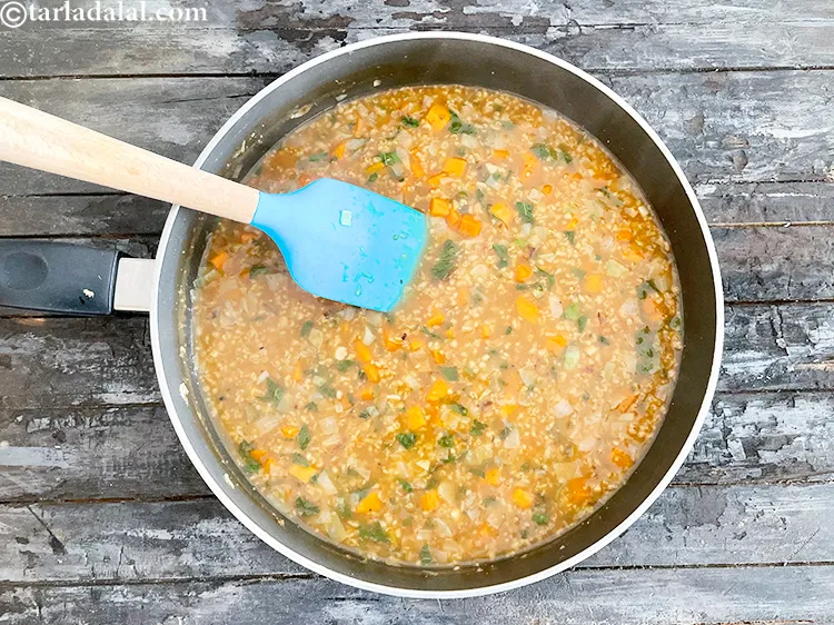 Step 32 – Cook <strong>minty vegetable oats soup | Indian oats vegetable soup | oats mint vegetable soup …