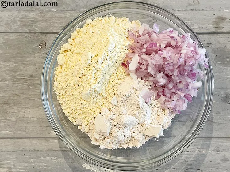 Step 4 – Add 1/2 cup&nbsp;finely&nbsp;<a href="https://www.tarladalal.com/glossary-chopped-onions-722i" target="_blank">chopped onions</a>&nbsp;