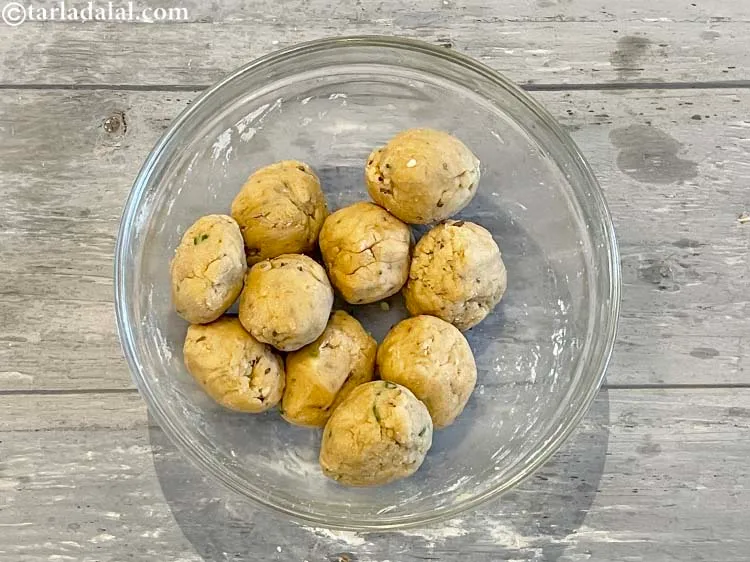 Step 14 – Divide the dough into 10 equal portions.