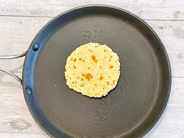 Step 20 – Cook <strong>missi roti on tava dhaba style</strong> till it turns golden brown in colour from …