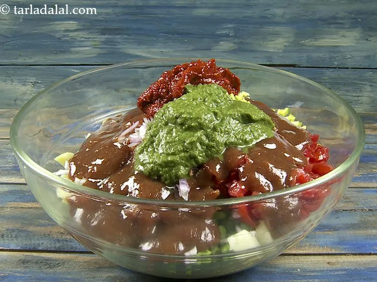 Step 36 – Add chilli garlic chutney. The quantity of all the chutneys can be changed as per …