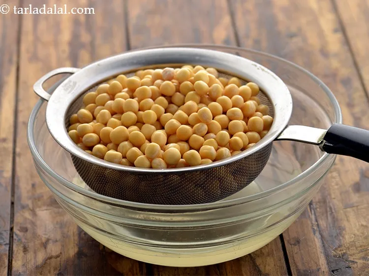 Step 7 – After soaking, the peas will look like this. Drain the peas using a strainer and …