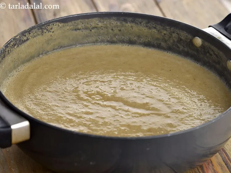 Step 10 – Transfer the mixture of <strong>mixed sprouts and mint soup recipe | sprouted bean soup | …