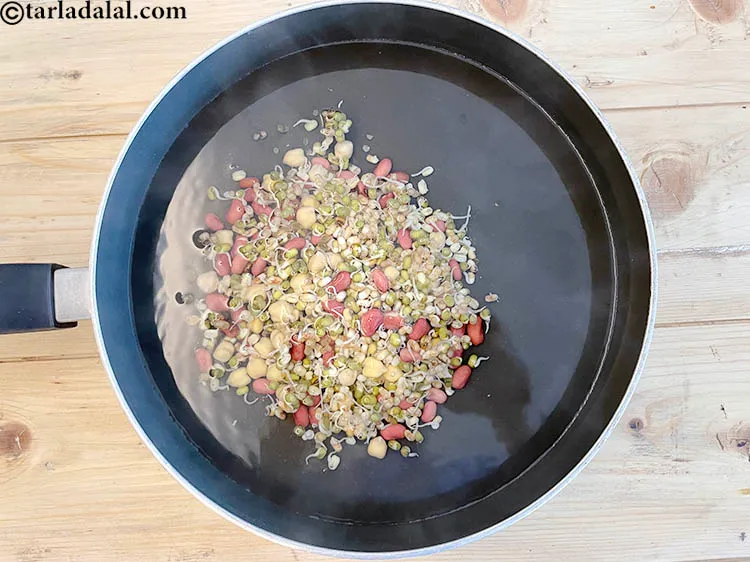 Step 5 – Add the mixed sprouts.&nbsp;We buy the ready made mixed sprouts from our local market in …