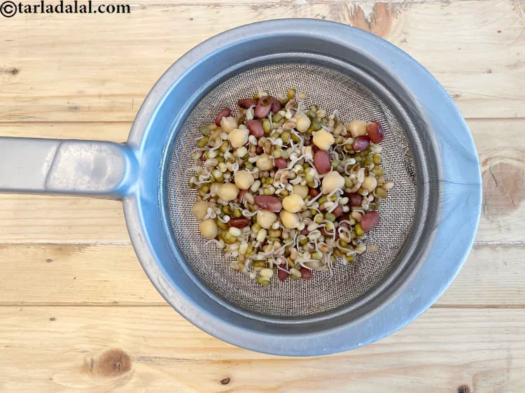 Step 8 – Drain your mixed sprouts using a sieve.