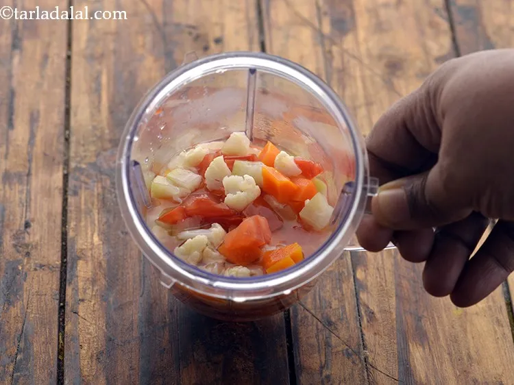 Step 41 – Transfer the mixture into the jar of a mixer.&nbsp;