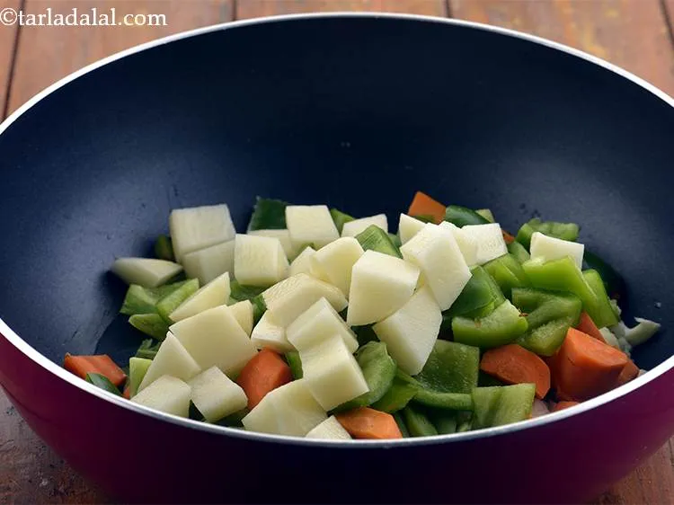 Step 17 – Finally add the potatoes.