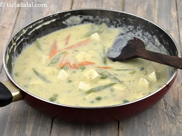 Step 16 – Mix well and cook on a medium flame for 2 minutes, while stirring occasionally.