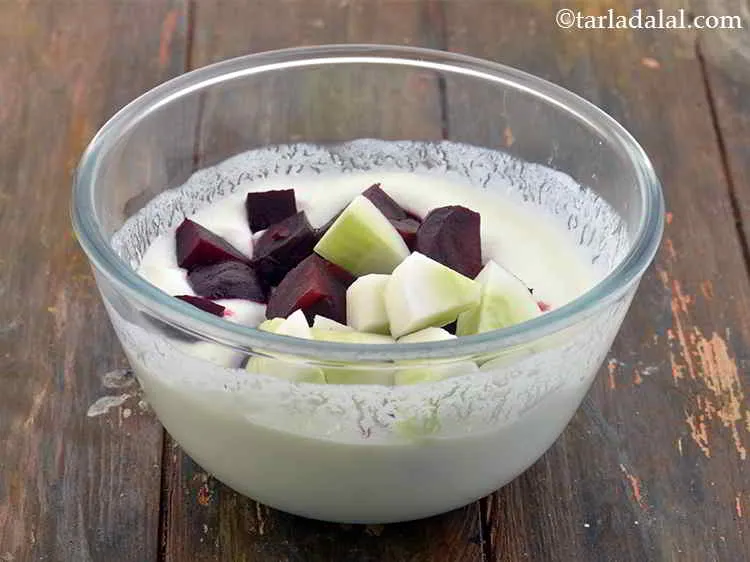 Step 5 – Add the cucumber cubes. Make sure they are fresh and not bitter in taste.