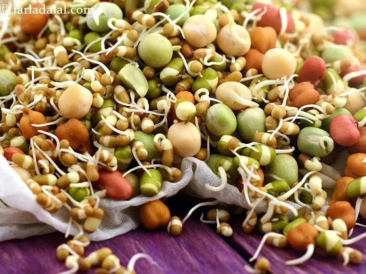 Step 23 – If you wish, you can use only moong sprouts.