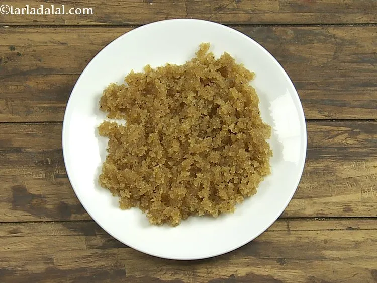 Step 12 – Remove in a plate and keep aside to cool slightly.