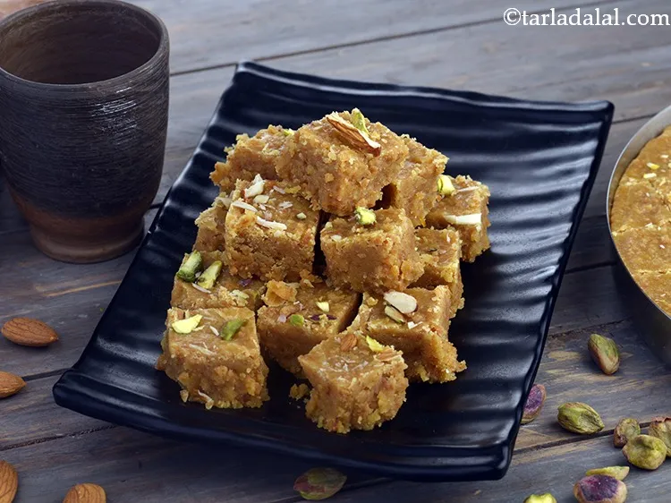 Step 37 – If you loved this <strong>Gujarati mohanthal recipe</strong>, also check out other Gujarati mithai like:&nbsp;<a href="https://www.tarladalal.com/Kopra-Pak-(-Gujarati-Recipe)-35792r" …
