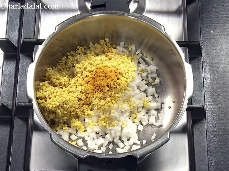 Step 23 – Add 1/2 tsp&nbsp;<a href="https://www.tarladalal.com/glossary-turmeric-powder-haldi-645i">turmeric powder (haldi)</a>.&nbsp;Turmeric helps in digestion of food thus helping to overcome …