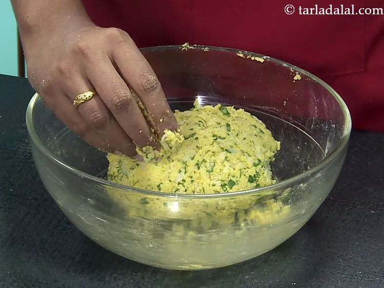Step 16 – We are using approx. 2 tbsp of water to combine the dough.