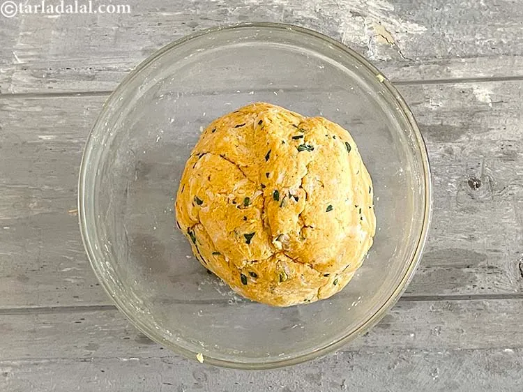 Step 21 – Knead into a soft dough. No water is used as we have used curds and …