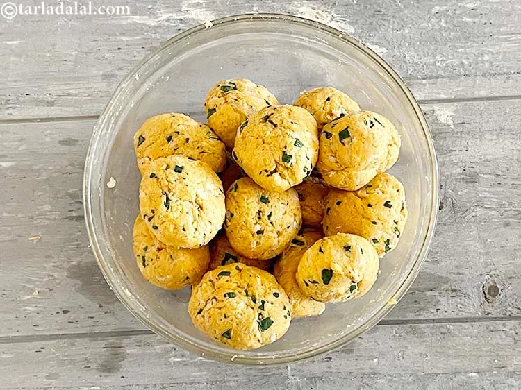 Step 23 – Divide the dough into 15 equal portions.