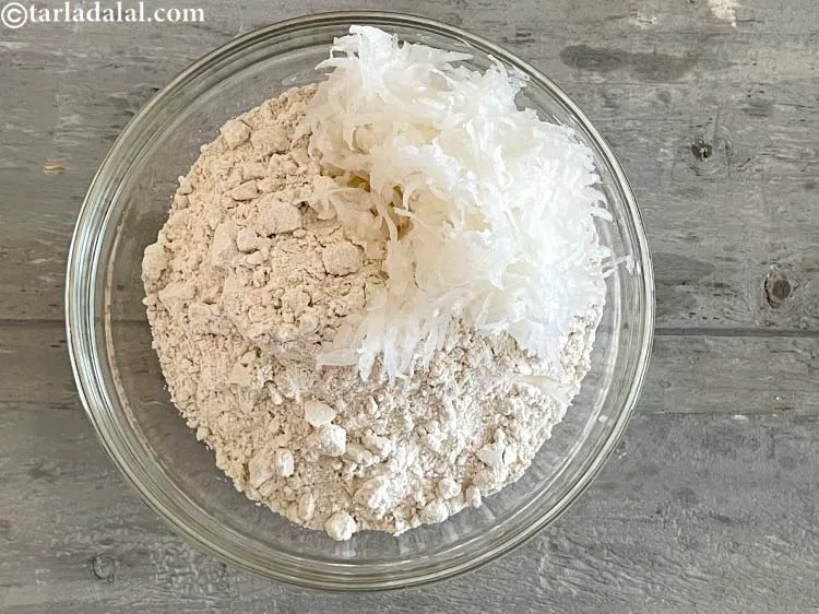 Step 13 – Add&nbsp;<meta charset="UTF-8" />3/4 cup&nbsp;<a href="glossary-grated-radish-953i">grated white radish (mooli)</a>.&nbsp;Radish has many&nbsp;<a href="https://www.tarladalal.com/recipes-for-Healthy-Heart-377">heart protective nutrients</a>&nbsp;like&nbsp;<a href="https://www.tarladalal.com/recipes-for-Vitamin-C-Rich-Indian-Recipes-804">Vitamin C</a>,&nbsp;<a …