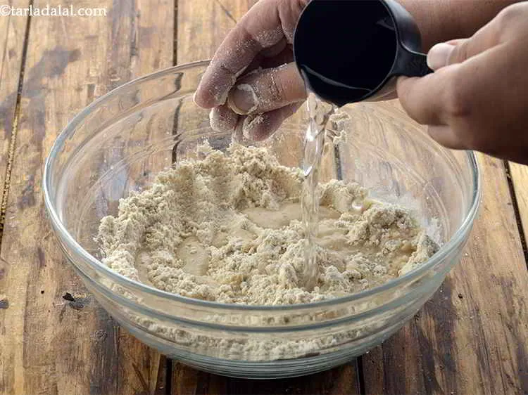 Step 6 – Add enough water for kneading.&nbsp;