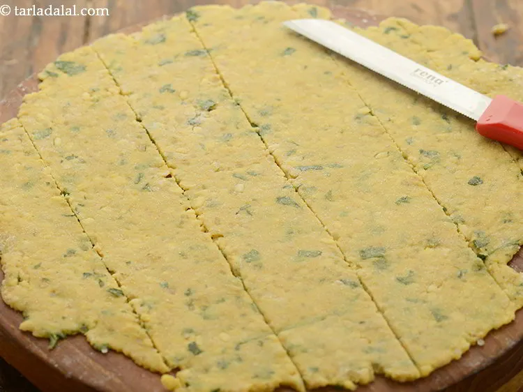 Step 21 – First, cut them vertically into &frac12; to 0.75 inch thick strips using a sharp knife …