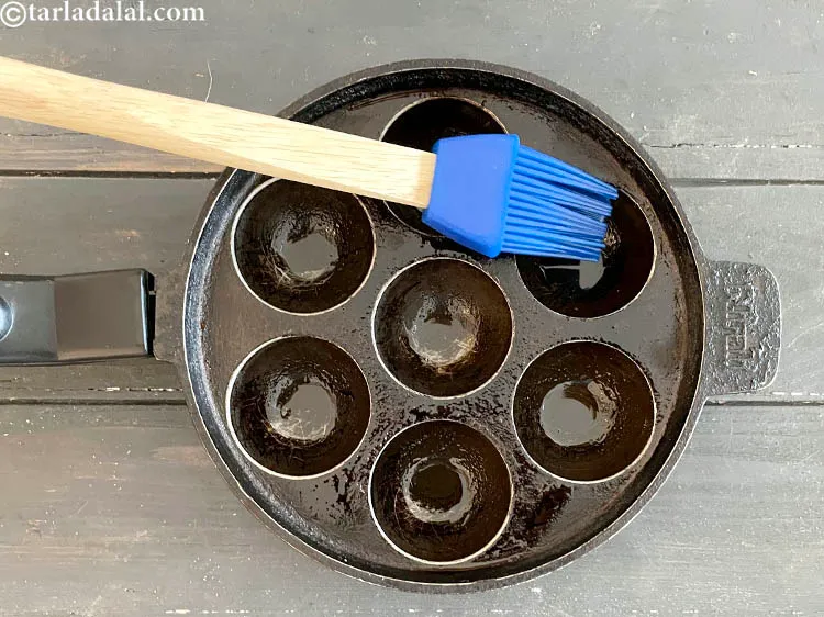 Step 53 – Grease the appe mould with oil.