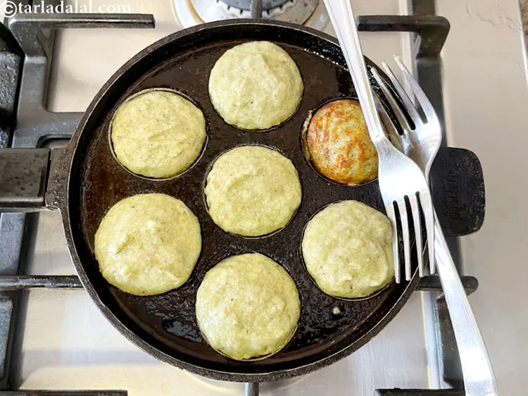 Step 55 – Cook for a while and then flip the side. TIP : to flip use two …