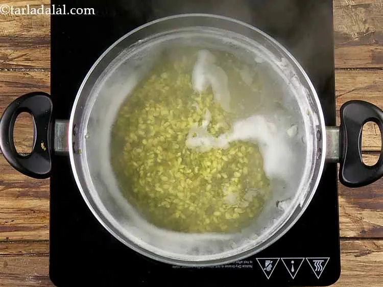 Step 2 – Boil the moong dal for 5-6 minutes. This is called parboiling the dal. This way …