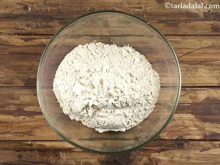 Step 4 – In a deep bowl, place the whole wheat flour.
