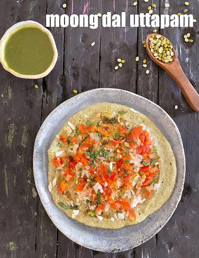 Step 48 – Serve <strong>moong dal uttapam&nbsp;</strong>hot.