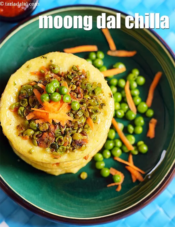 Step 41 – Serve <strong>moong dal uttapam recipe |&nbsp;moong dal chilla | healthy&nbsp;moong dal uttapam with green peas …