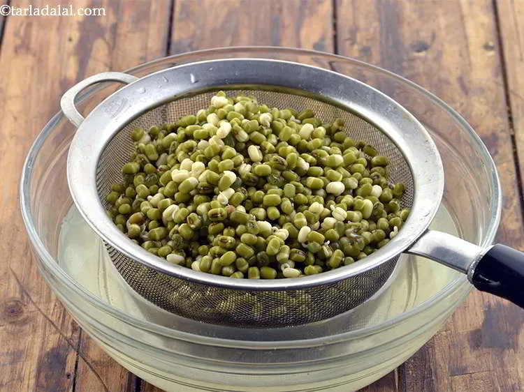 Step 5 – Drain the moong and keep aside.