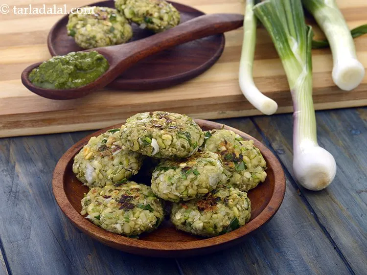 Step 19 – Serve <strong>moong sprouts and spring onion tikki recipe | diabetic friendly moong sprouts cutlet | …