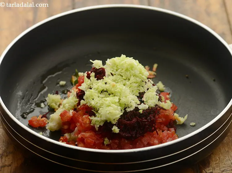 Step 25 – Add grated cabbage.