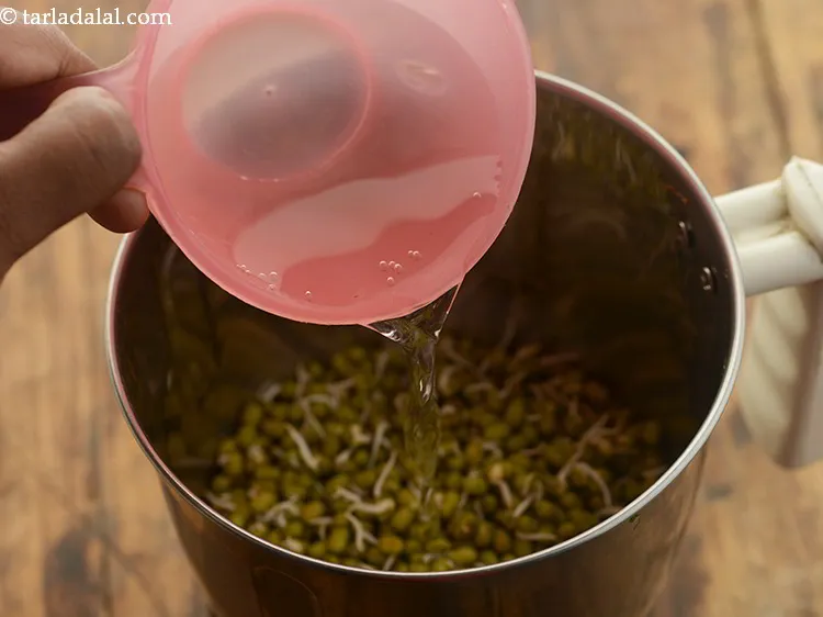 Step 9 – Add &frac34; cup of water to it.