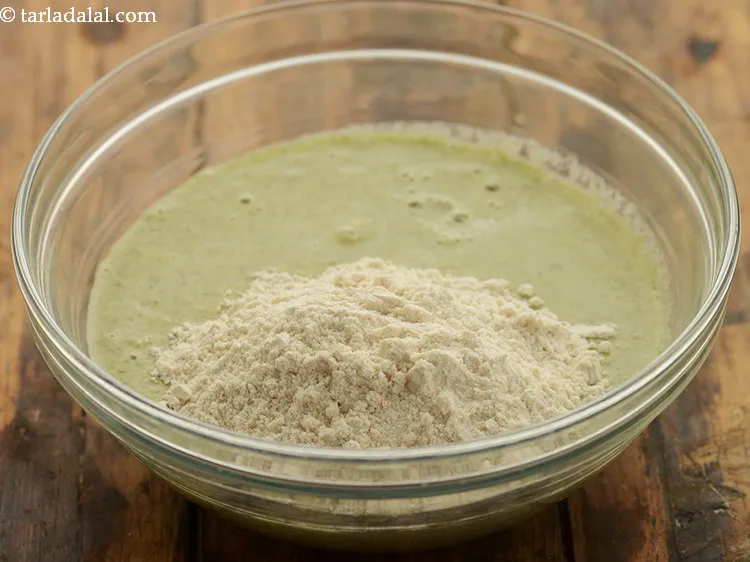 Step 12 – To it add &frac14; cup of wheat flour. This is a healthier option to get …