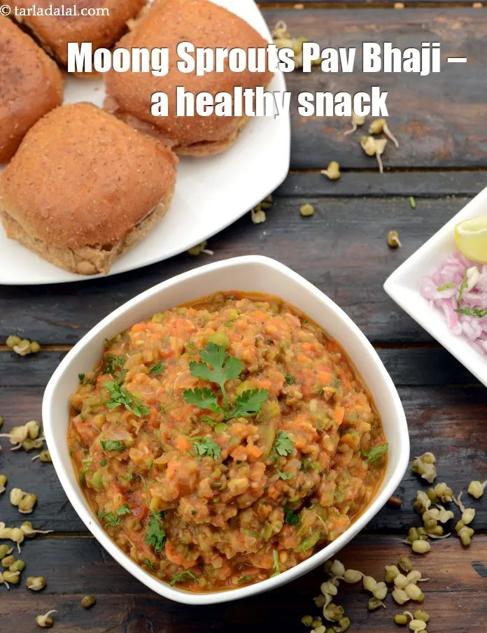 Step 36 – <strong>Moong Sprouts Pav Bhaji &ndash; a healthy snack.</strong>