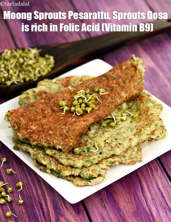 Step 31 – <strong>Moong Sprouts Pesarattu, Sprouts Dosa</strong> <strong>&nbsp;is rich in below macronutrients, vitamins and minerals given in …