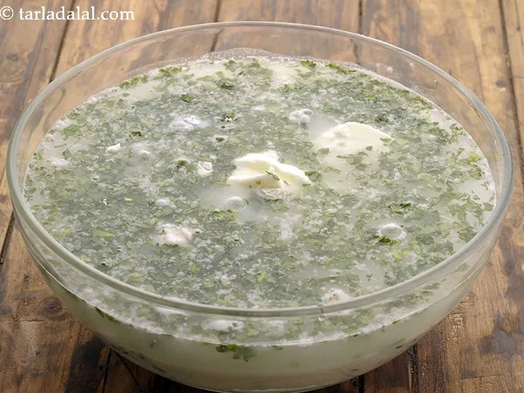 Step 18 – Add salt and 4&frac34; cups of water.