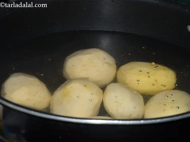 Step 5 – Take a vessel (deep non-stick pan) and fill it up with water just enough to …