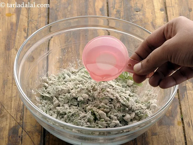 Step 16 – Add enough water for kneading.&nbsp;