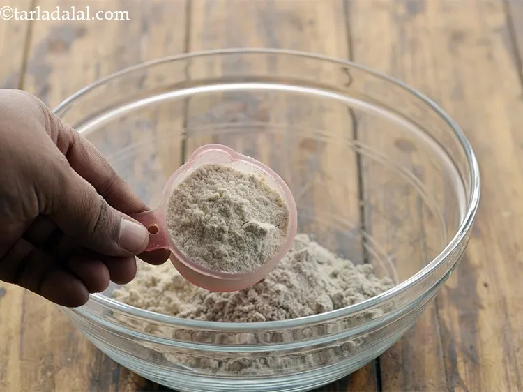 Step 4 – Add whole wheat flour. For variation, you can add also add soya flour, oat flour, …