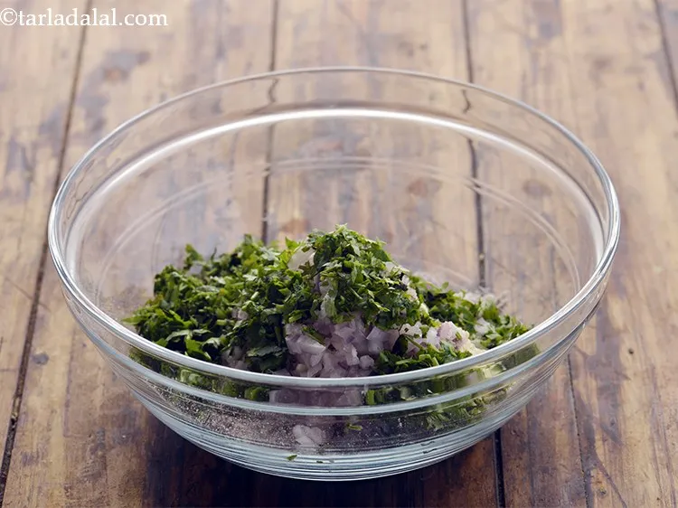 Step 8 – Add finely chopped coriander for an earthy flavour.