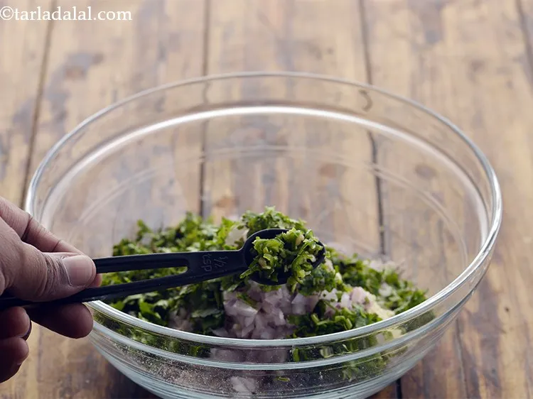 Step 9 – Add finely chopped green chillies for a little spice.