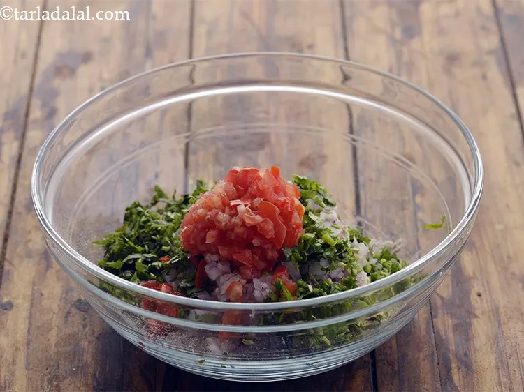 Step 10 – Add finely chopped tomatoes.