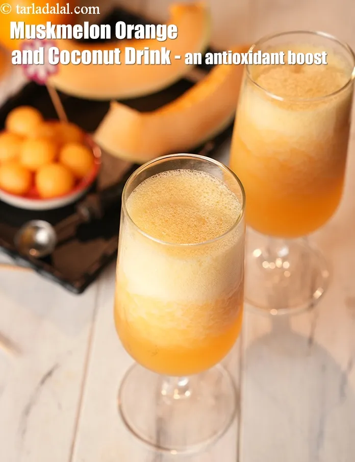 Step 18 – <strong>Muskmelon Orange and Coconut Drink - an antioxidant boost.</strong>