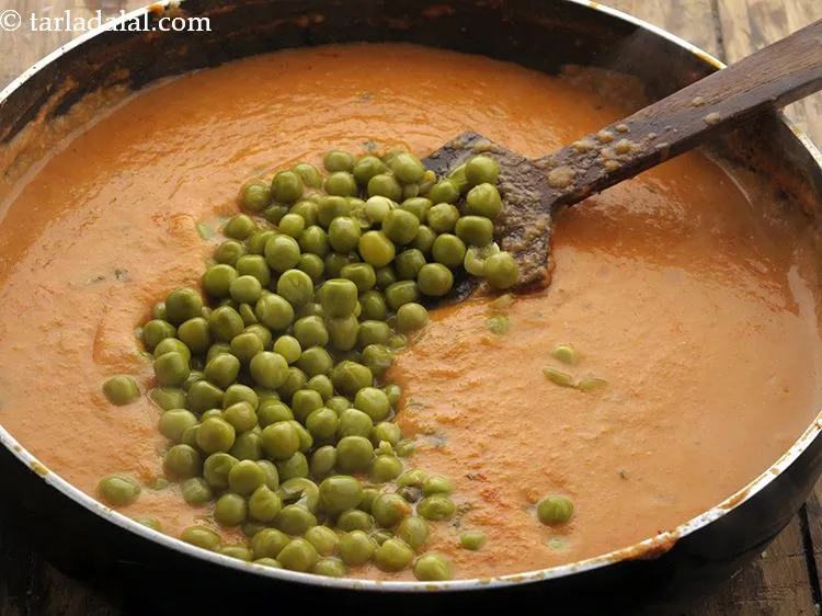 Step 27 – Add green peas. You can increase or decrease the quantity of green peas and paneer …