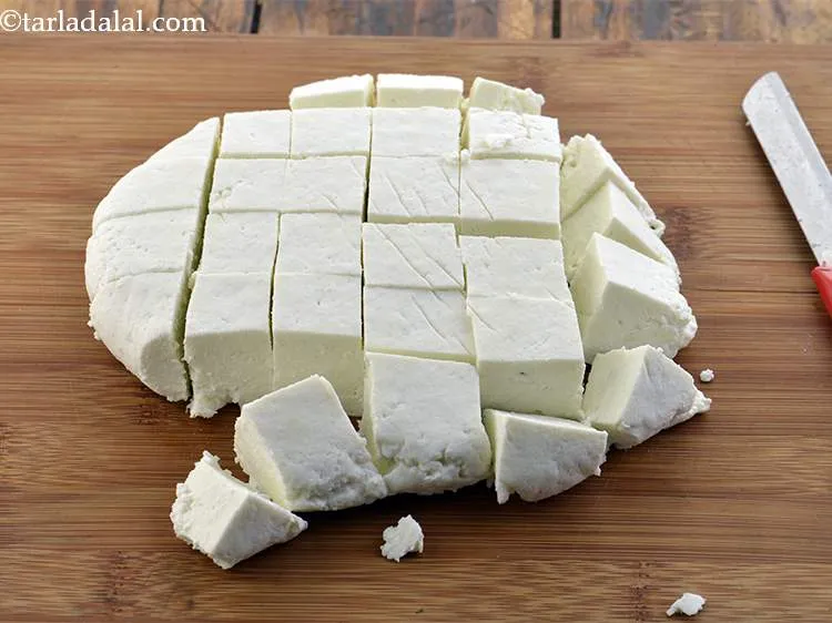 Step 8 – Also, we will be using fresh paneer for mutter paneer butter masala. Transfer the paneer …