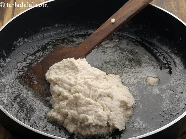 Step 10 – Once the butter is hot and melts, add the prepared paste